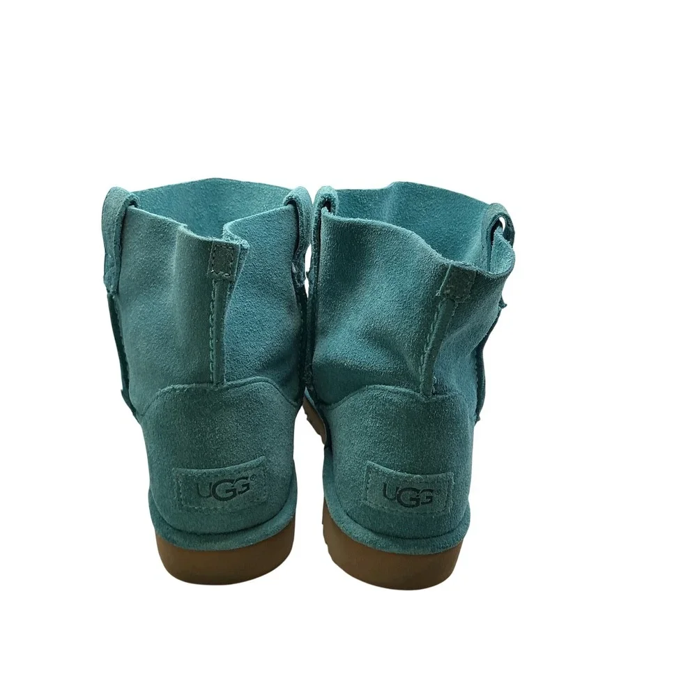 UGG Classic Mini Blue Teal Suede Sheepskin Ankle Boots 1017532 Womens Size 10